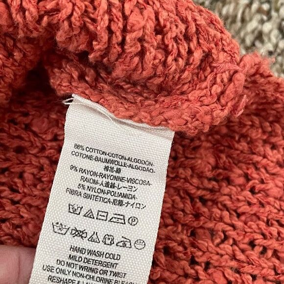 Free People size Small Orange oversized chunky burnt orange sweater - Picture 5 of 9